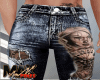 Pants with tattoo