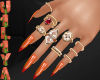 Orange nails & Ring