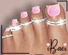 Feet Pink - Silver Rings