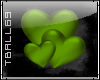 3 Green Hearts Sticker
