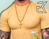gold shirt+necklace