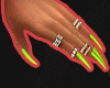 ( neon nails + rings )