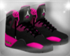 Pink & black Jordans 4
