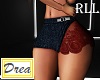 Red Lace/Denim Skirt RLL