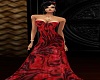 red an black velvet gown