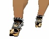gold n black heels