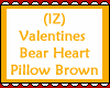 Bear Heart Pillow Brown