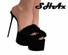 {s} furry heels black