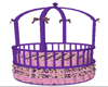 purple minnie round crib