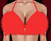 RED Fur Bikini Bra