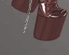 Wine Latex Boots