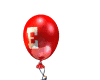 Red ball letter E animat