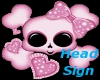 Pink Skull Boo Rawr Sign