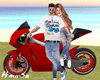 H* Red Motorcycle+ poses