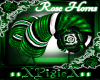 green & white rose horns