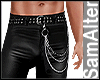 BLACK PANT LEATHER CHAIN