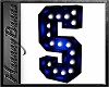 Blue Marquee Letter S